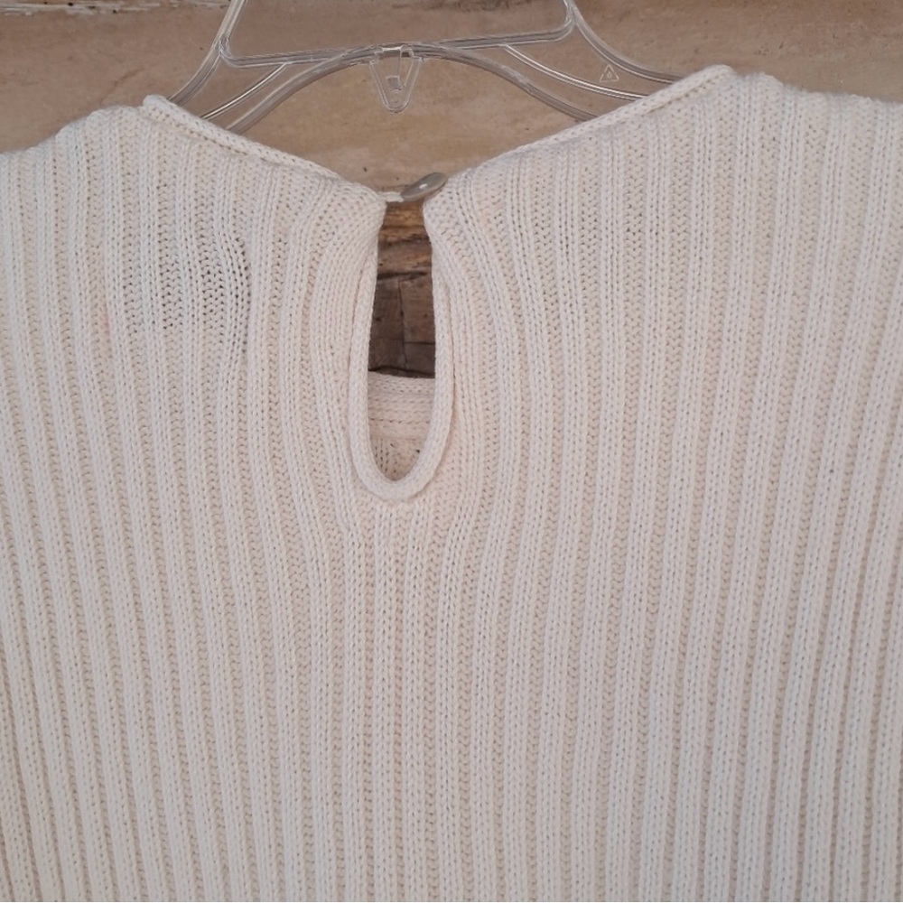 Express Ivory Ribbed Short Sleeve Top - Picture 5 of 6